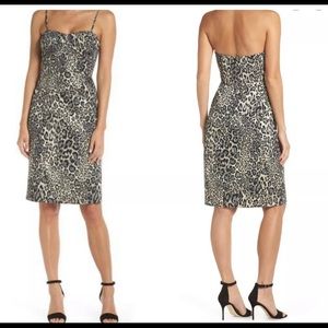 J.Crew Metallic Leopard Strapless Dress